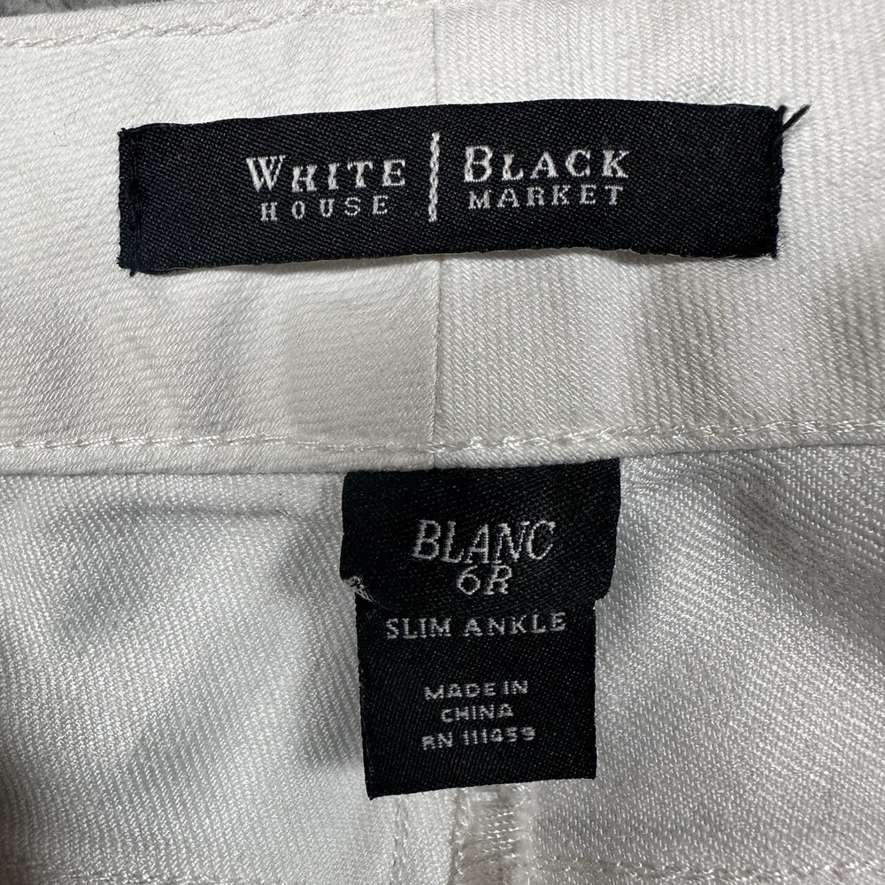 White House Black Market WHBM Women Size 6R Slim Ankle Jeans Embroidered - Picture 2 of 13